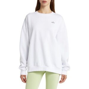 Alo Yoga Accolade Crew Neck Pullover White M